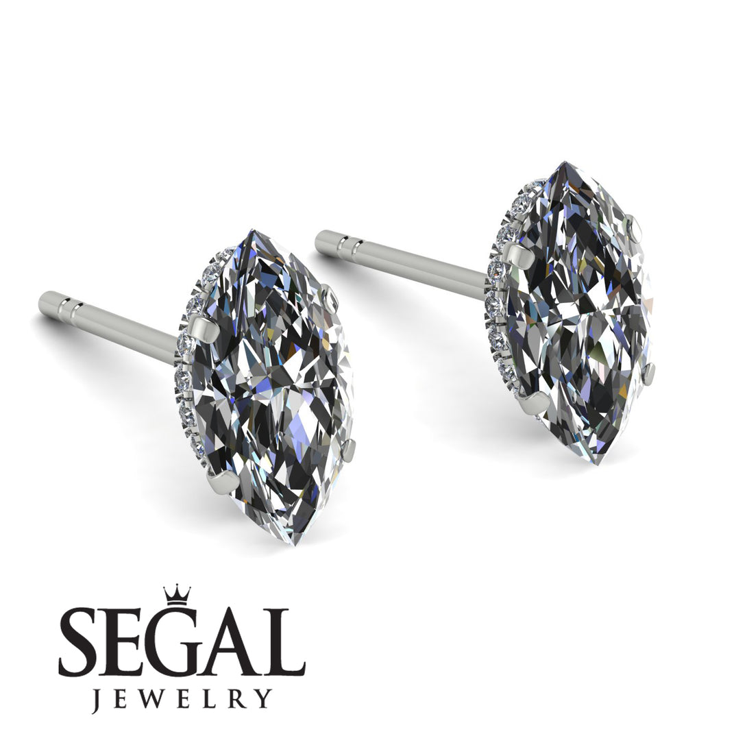 Hidden Halo Marquise Diamond Earrings - Journey No. 3