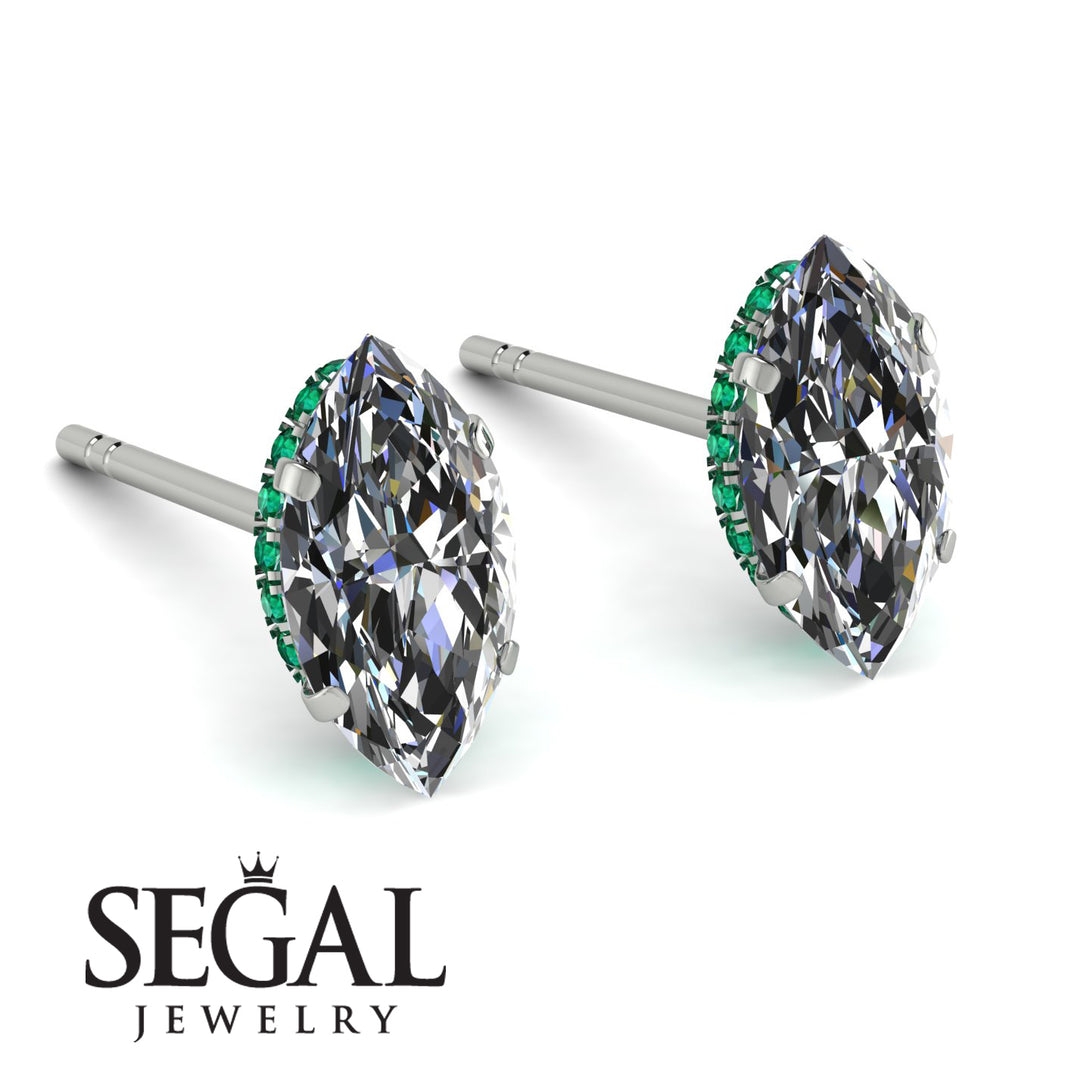 Hidden Halo Marquise Diamond Earrings - Journey No. 18