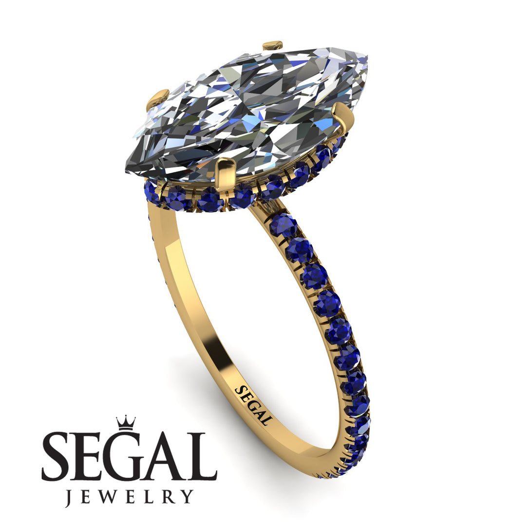 Hidden Halo Marquise Diamond Engagement Ring - Journey No. 61