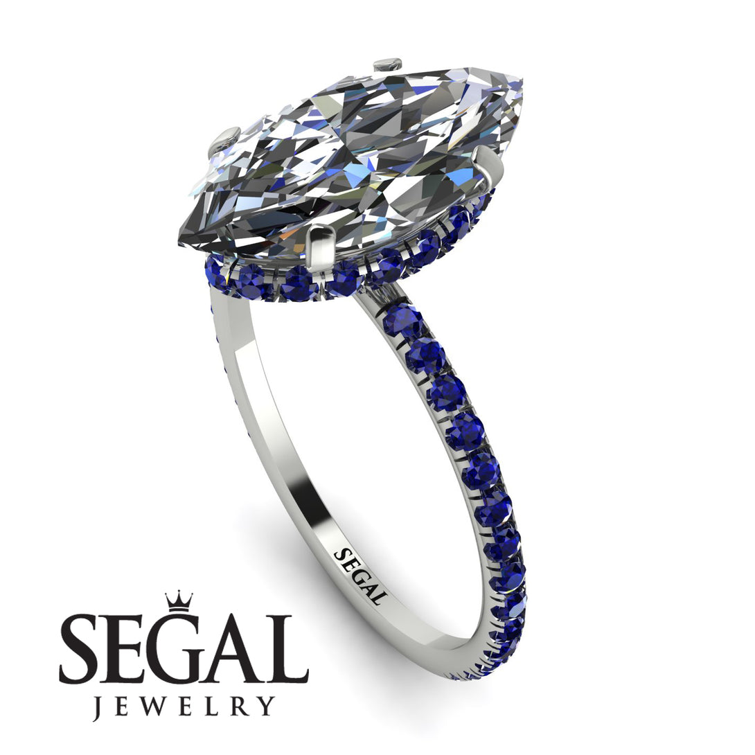 Hidden Halo Marquise Diamond Engagement Ring - Journey No. 63