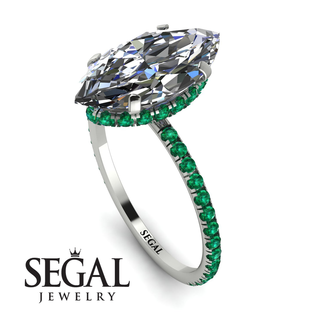 Hidden Halo Marquise Diamond Engagement Ring - Journey No. 18