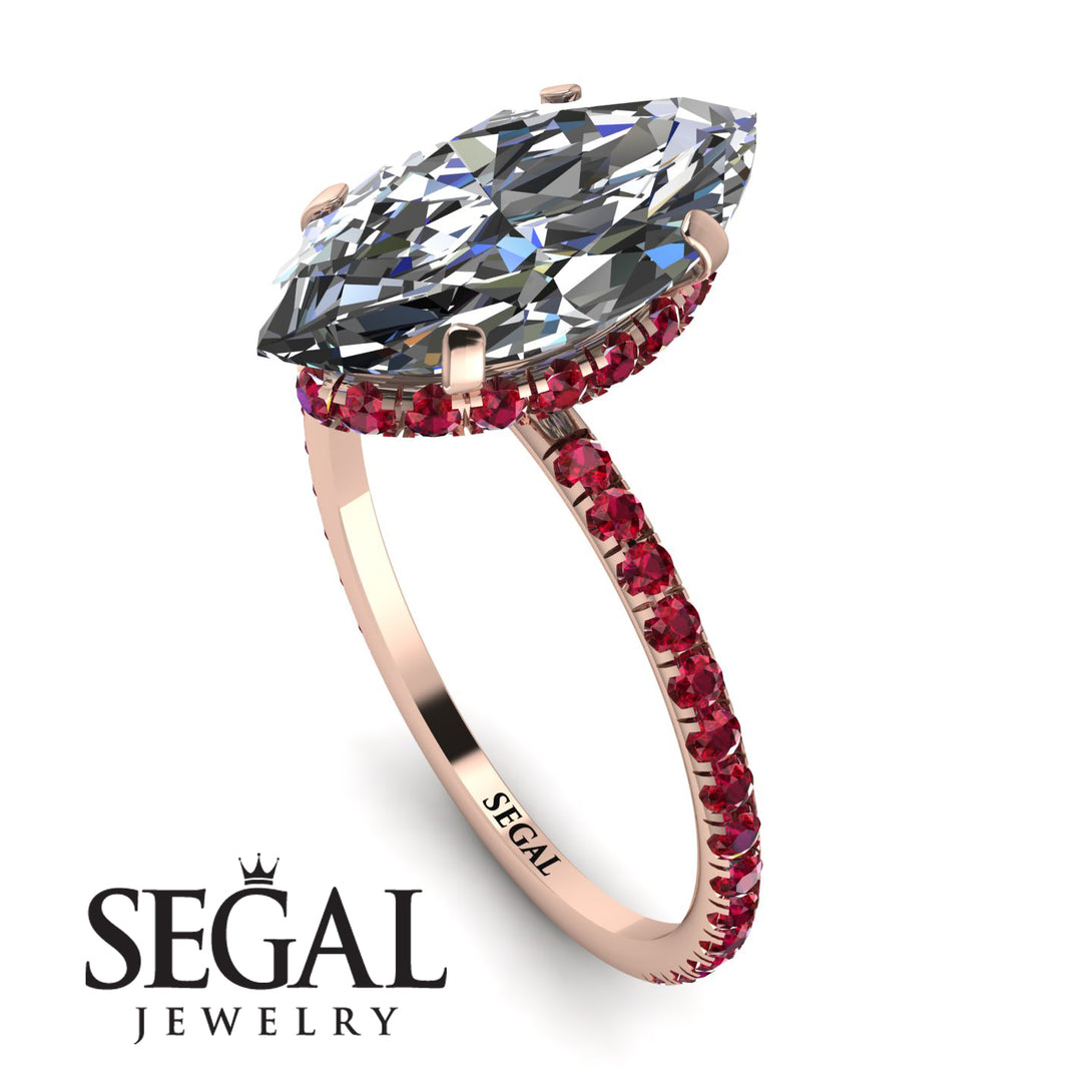Hidden Halo Marquise Diamond Engagement Ring - Journey No. 47