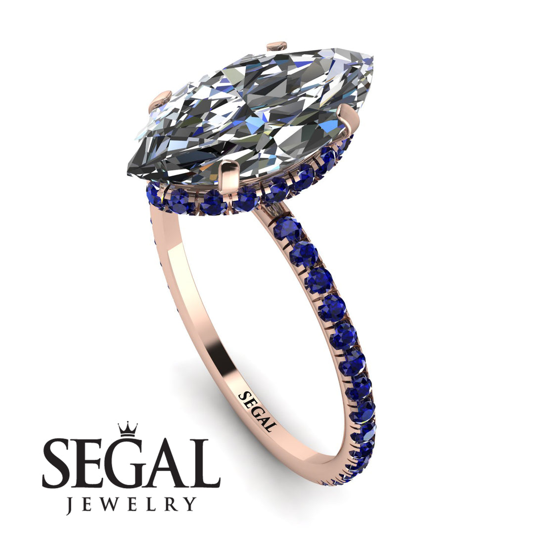Hidden Halo Marquise Diamond Engagement Ring - Journey No. 62