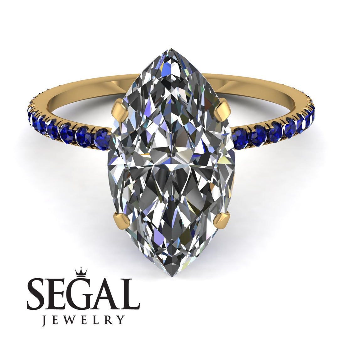 Hidden Halo Marquise Diamond Engagement Ring - Journey No. 61