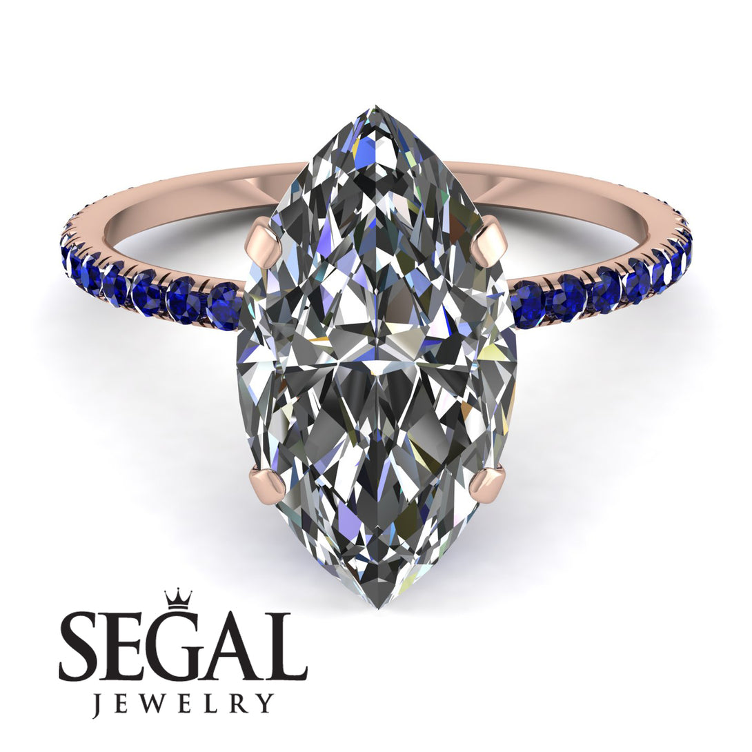 Hidden Halo Marquise Diamond Engagement Ring - Journey No. 62
