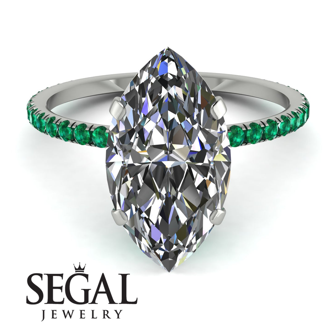Hidden Halo Marquise Diamond Engagement Ring - Journey No. 18