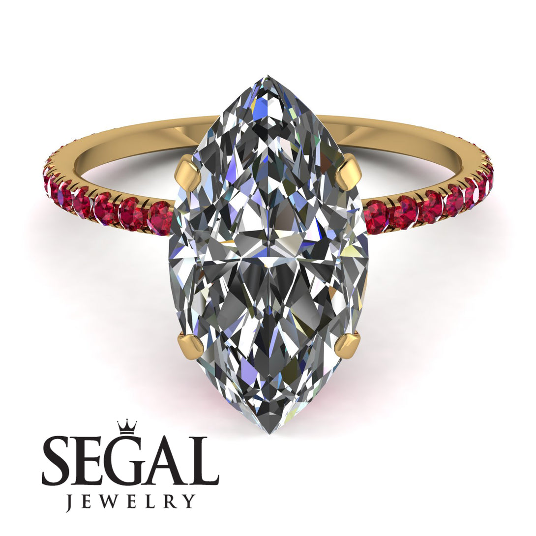 Hidden Halo Marquise Diamond Engagement Ring - Journey No. 46