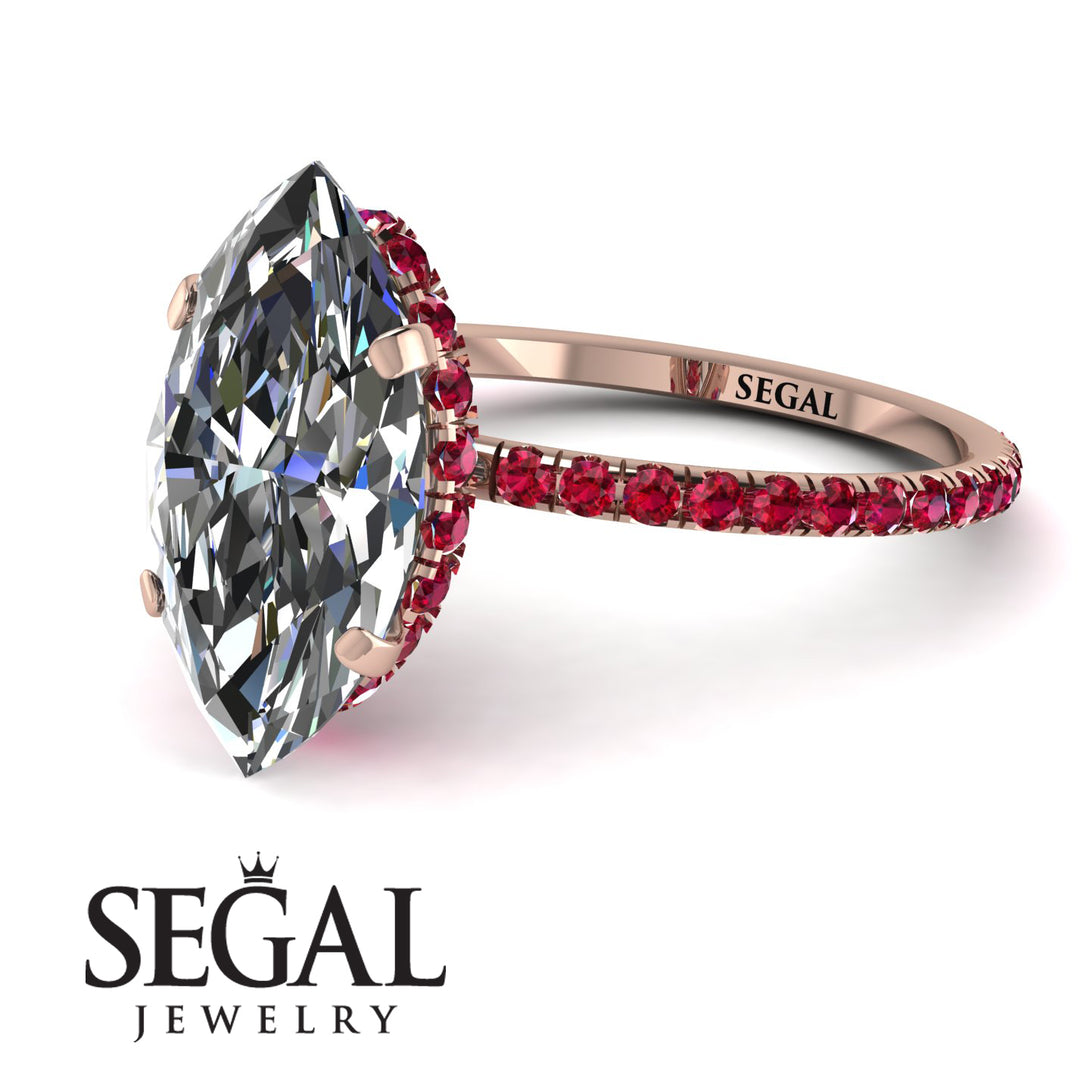 Hidden Halo Marquise Diamond Engagement Ring - Journey No. 47