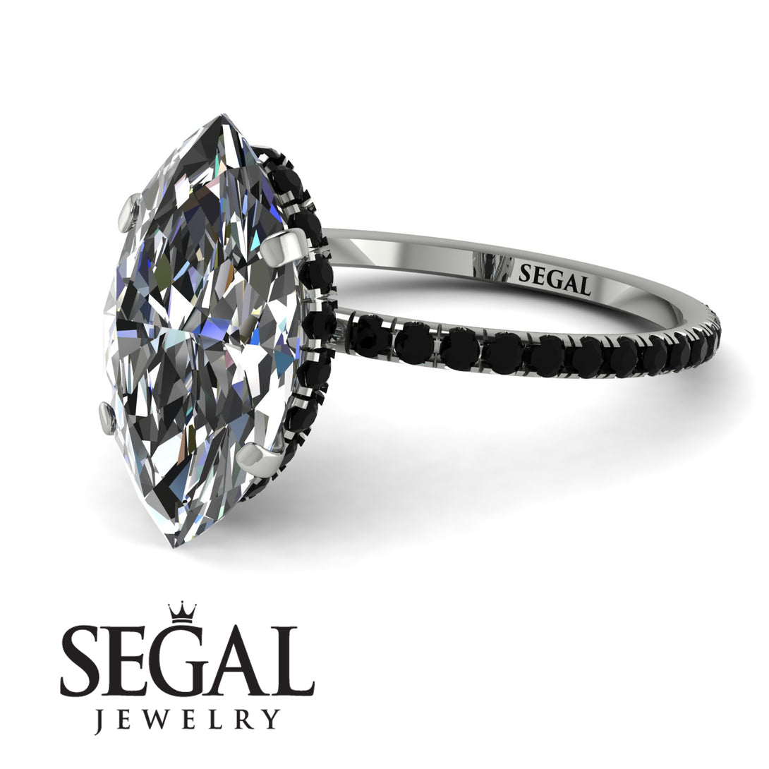 Hidden Halo Marquise Diamond Engagement Ring - Journey No. 33