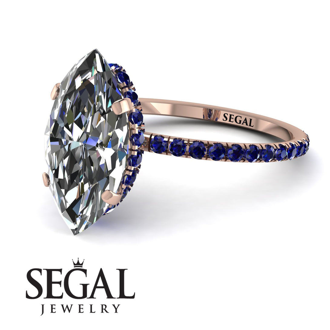 Hidden Halo Marquise Diamond Engagement Ring - Journey No. 62