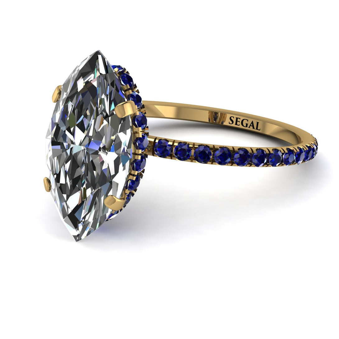 Hidden Halo Marquise Diamond Engagement Ring - Journey No. 61