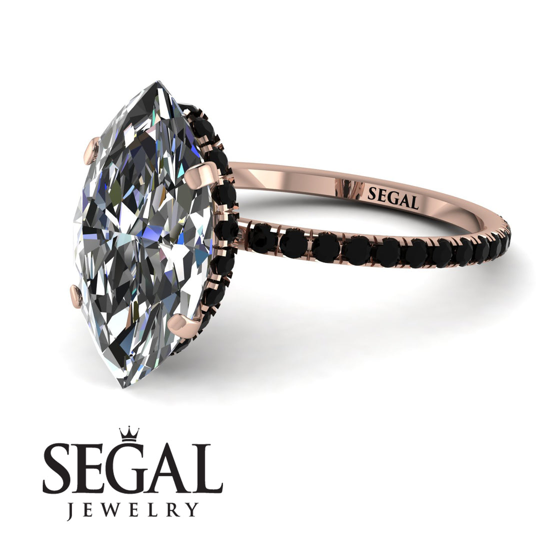 Hidden Halo Marquise Diamond Engagement Ring - Journey No. 32