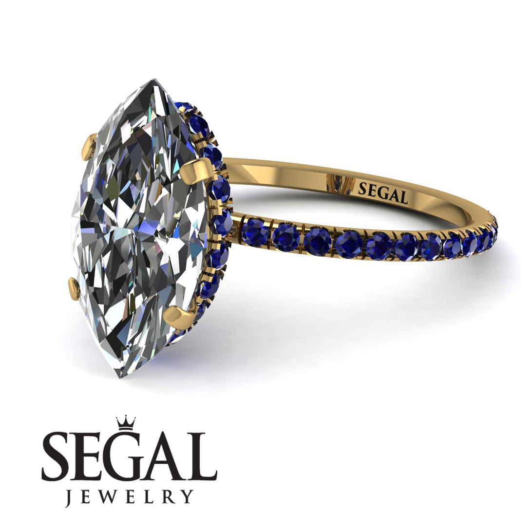 Hidden Halo Marquise Diamond Engagement Ring - Journey No. 61