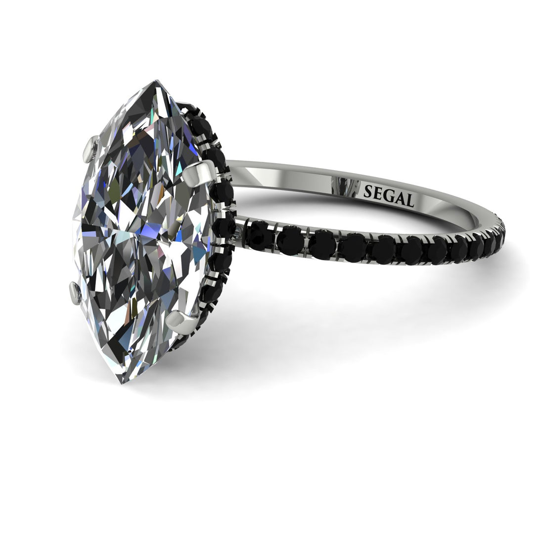 Hidden Halo Marquise Diamond Engagement Ring - Journey No. 33
