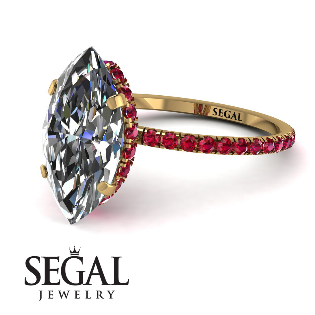 Hidden Halo Marquise Diamond Engagement Ring - Journey No. 46