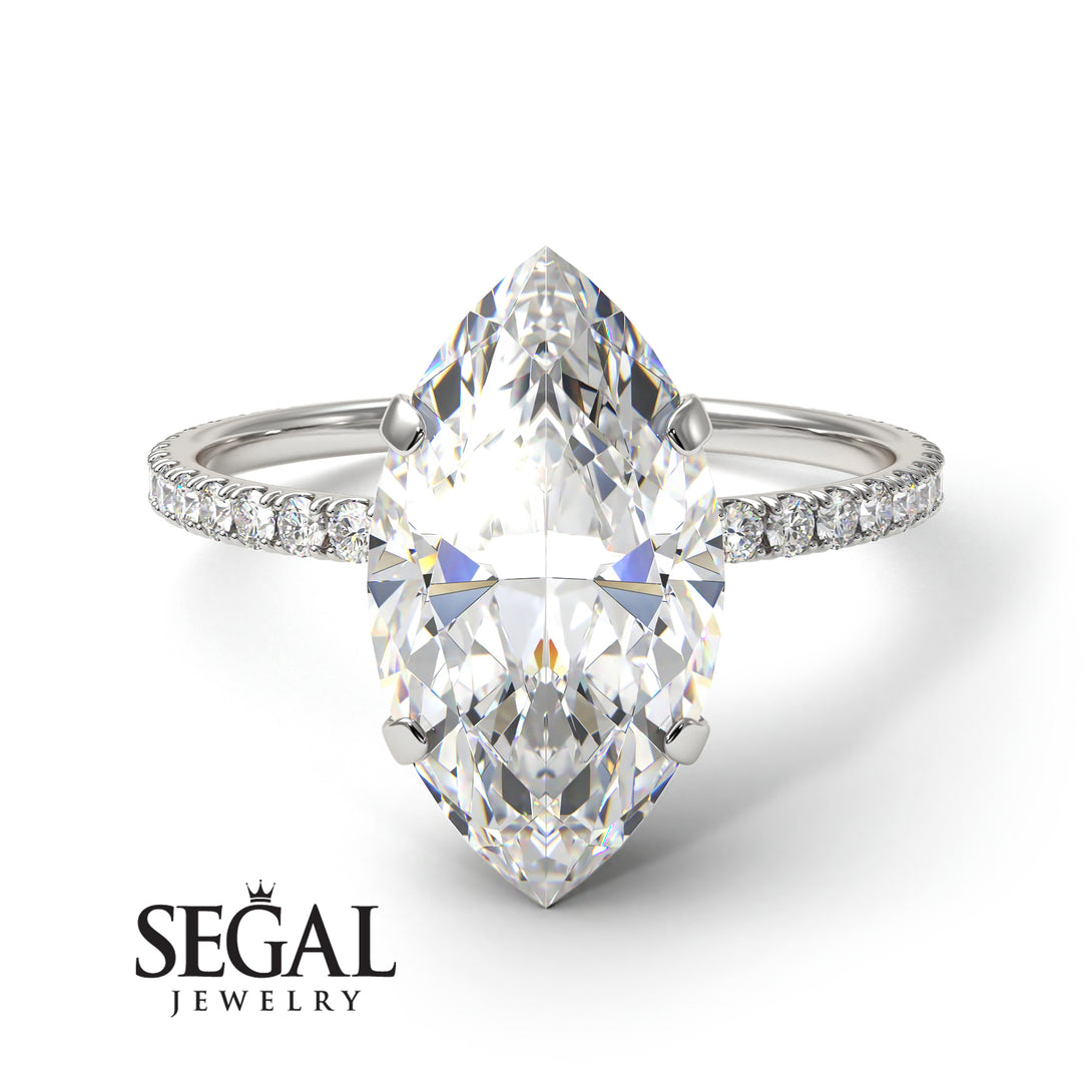 Hidden Halo Marquise Diamond Engagement Ring - Journey No. 3