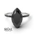Hidden Halo Marquise Black Diamond Engagement Ring - Journey No. 39