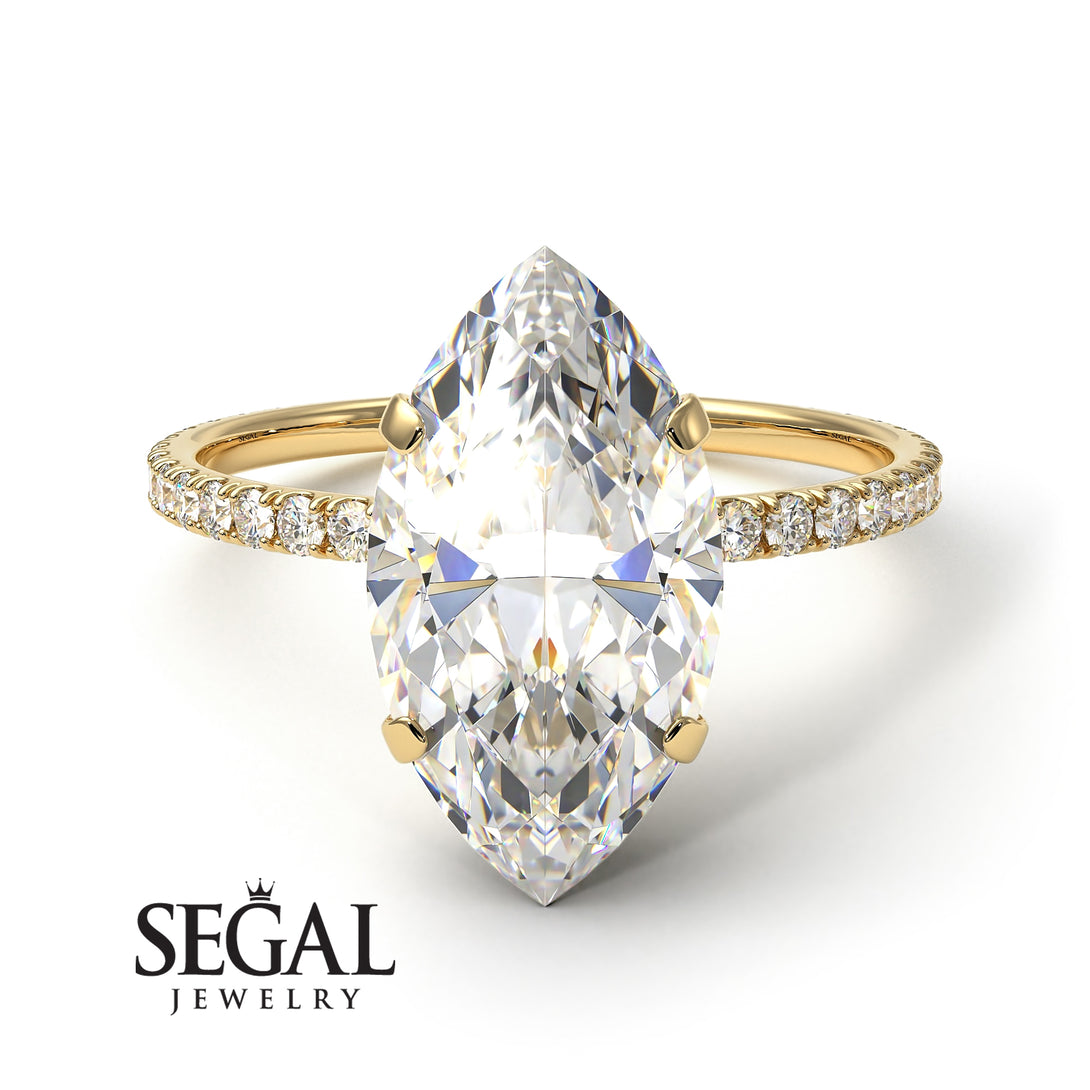 Hidden Halo Marquise Diamond Engagement Ring - Journey No. 1