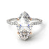 Two Tones Hidden Halo Marquise Diamond Engagement Ring - Journey No. 78