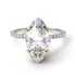 Two Tones Hidden Halo Marquise Diamond Engagement Ring - Journey No. 77