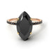 Two Tones Hidden Halo Marquise Black Diamond Engagement Ring - Journey No. 79