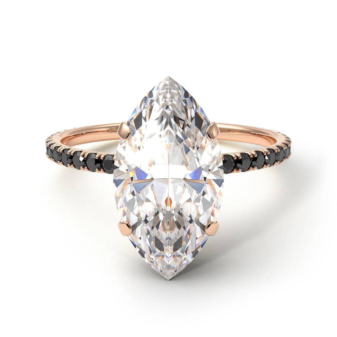 Hidden Halo Marquise Diamond Engagement Ring - Journey No. 32