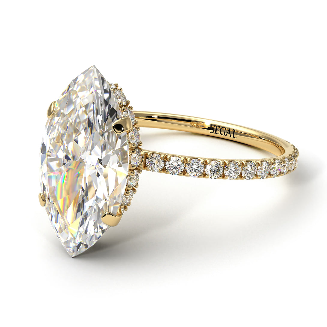Hidden Halo Marquise Diamond Engagement Ring - Journey No. 1