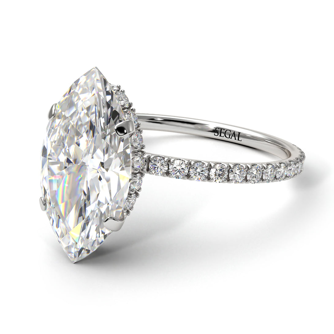 Hidden Halo Marquise Diamond Engagement Ring - Journey No. 3