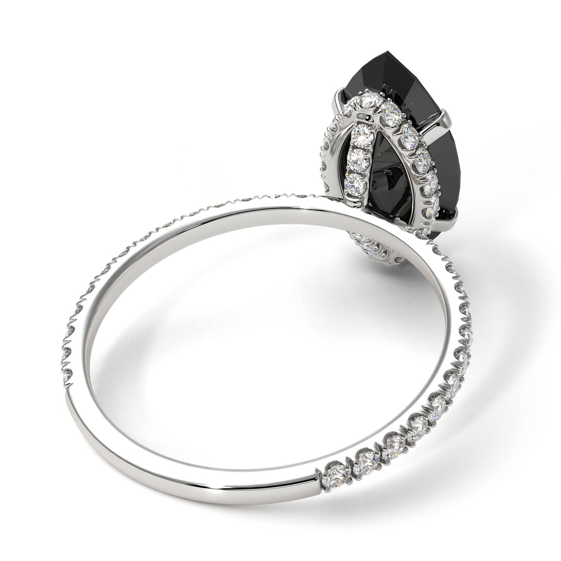 Salvador's Hidden Halo Marquise Black Diamond Engagement Ring - Journey No. 90