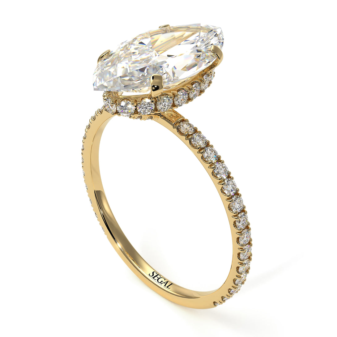 Hidden Halo Marquise Diamond Engagement Ring - Journey No. 1