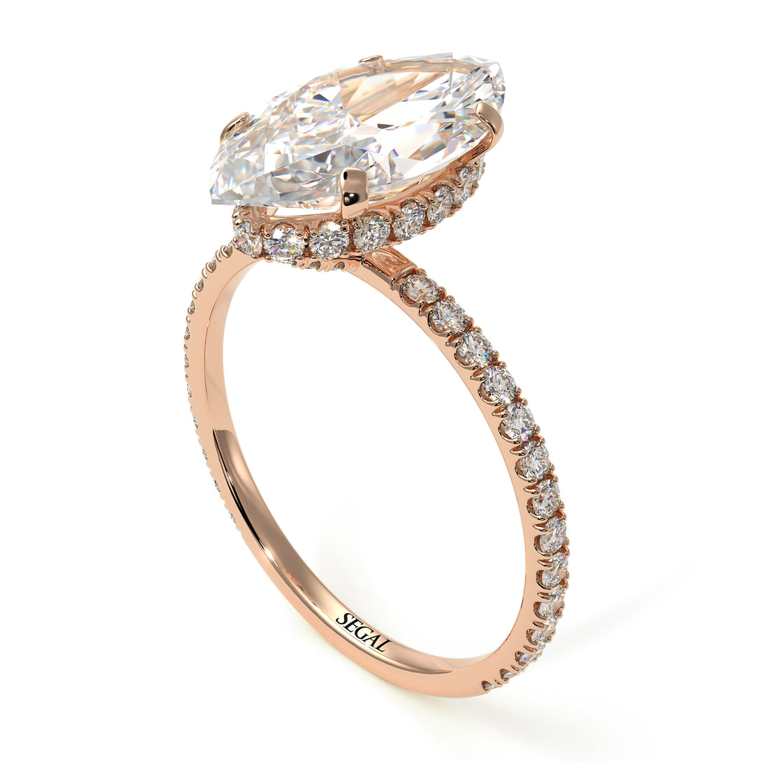 Hidden Halo Marquise Diamond Engagement Ring - Journey No. 2