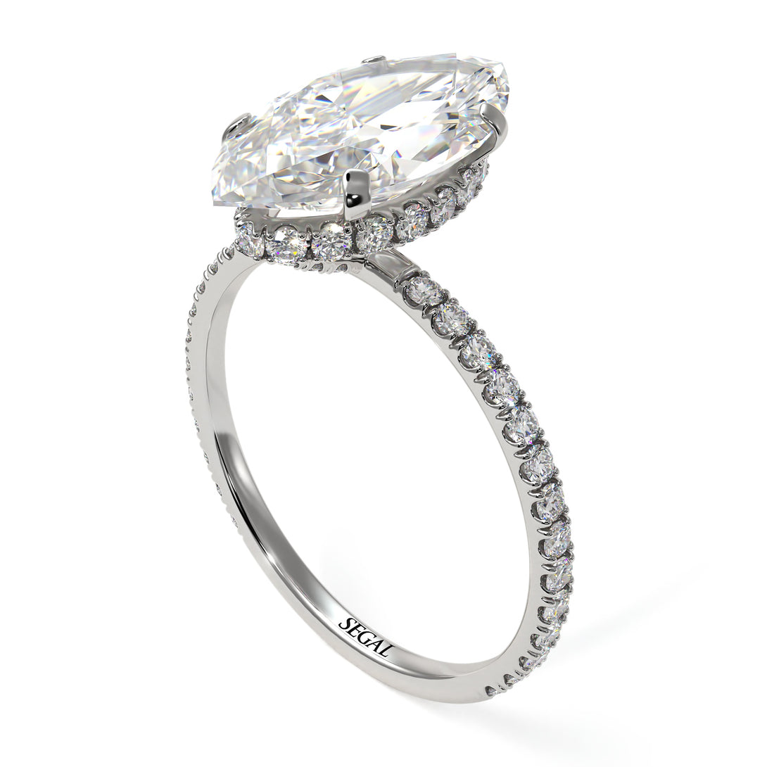 Hidden Halo Marquise Diamond Engagement Ring - Journey No. 3
