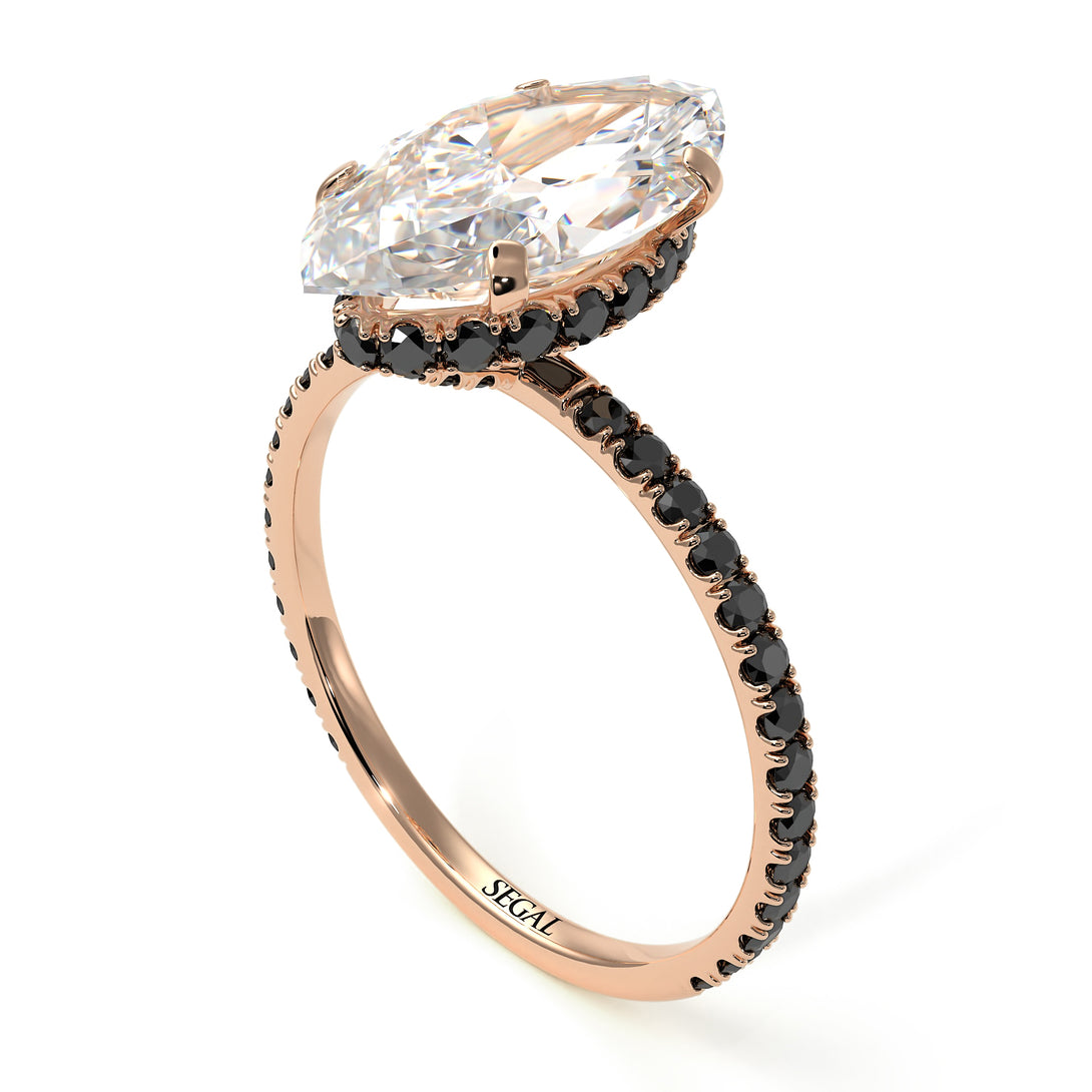 Hidden Halo Marquise Diamond Engagement Ring - Journey No. 32
