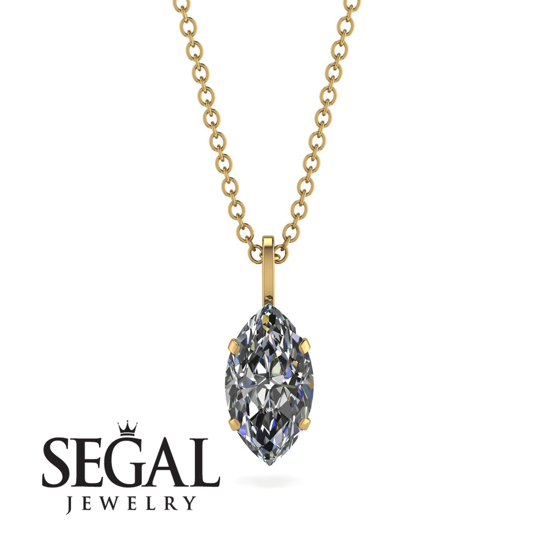 Hidden Halo Marquise Diamond Necklace - Journey No. 31