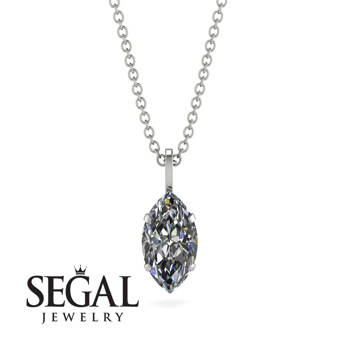 Hidden Halo Marquise Diamond Necklace - Journey No. 33