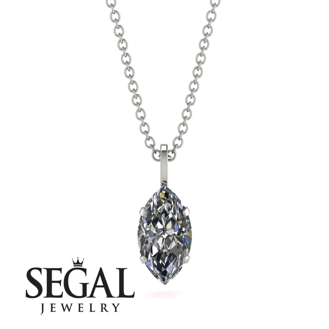 Hidden Halo Marquise Diamond Necklace - Journey No. 48