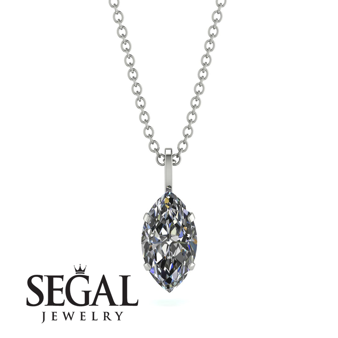 Hidden Halo Marquise Diamond Necklace - Journey No. 18