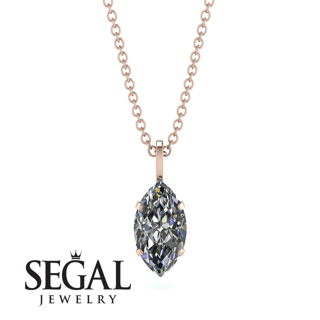 Hidden Halo Marquise Diamond Necklace - Journey No. 17