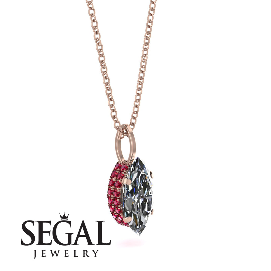 Hidden Halo Marquise Diamond Necklace - Journey No. 47