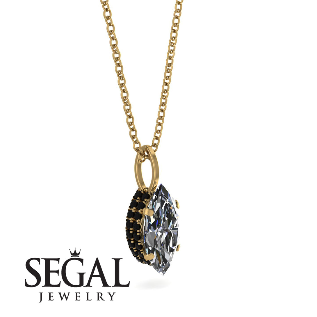 Hidden Halo Marquise Diamond Necklace - Journey No. 31