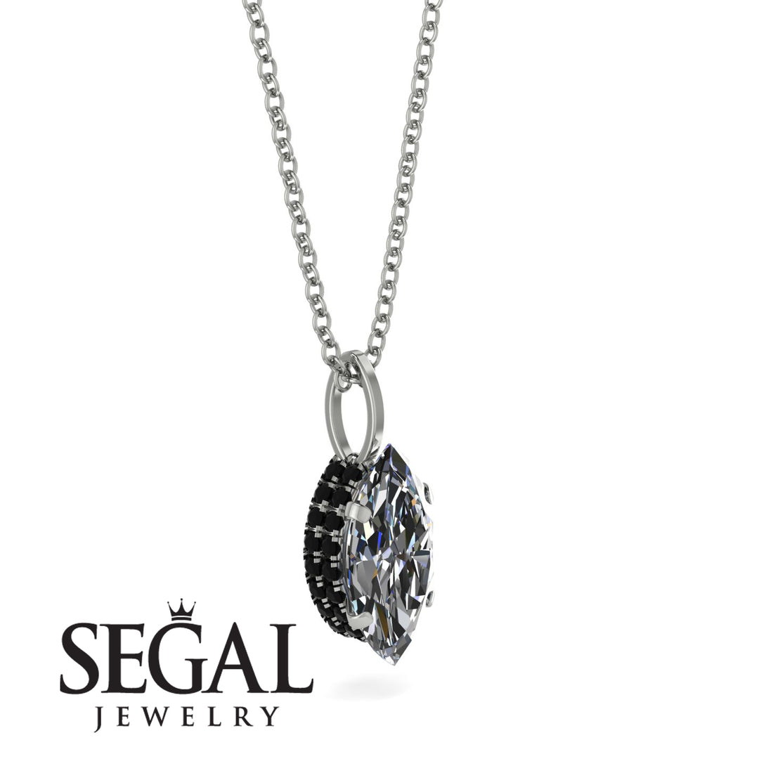 Hidden Halo Marquise Diamond Necklace - Journey No. 33