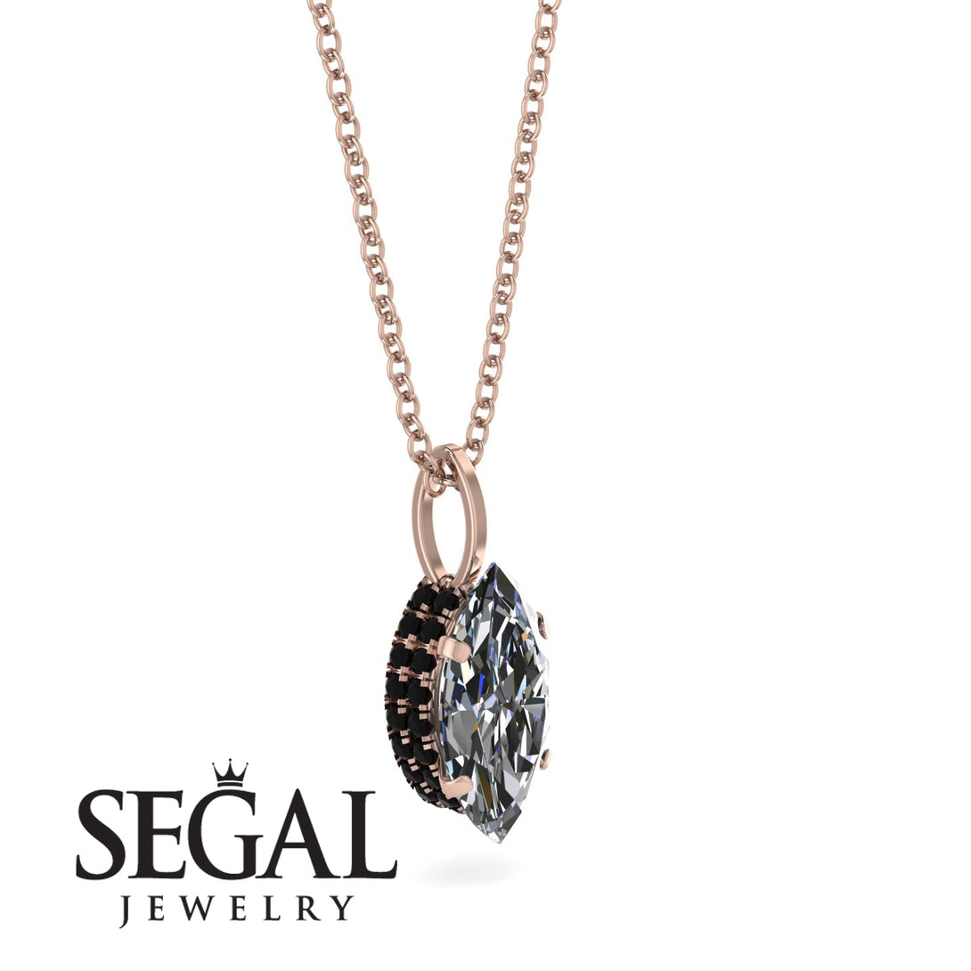 Hidden Halo Marquise Diamond Necklace - Journey No. 32