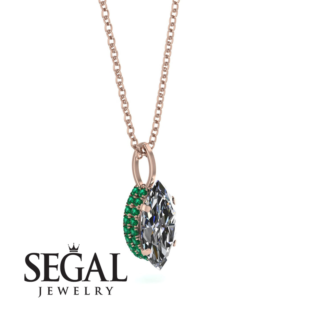 Hidden Halo Marquise Diamond Necklace - Journey No. 17