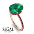 Hidden Halo Oval Emerald Engagement Ring - Gemma No. 50 image 2