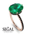 Hidden Halo Oval Emerald Engagement Ring - Gemma No. 35