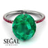Hidden Halo Oval Emerald Engagement Ring - Gemma No. 51