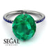 Hidden Halo Oval Emerald Engagement Ring - Gemma No. 66 image 3