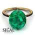 Hidden Halo Oval Emerald Engagement Ring - Gemma No. 34