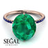 Hidden Halo Oval Emerald Engagement Ring - Gemma No. 65