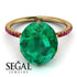 Hidden Halo Oval Emerald Engagement Ring - Gemma No. 49